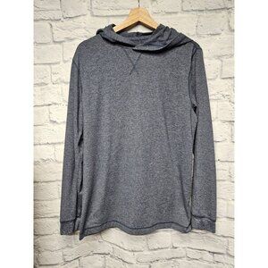 NORDSTROM MEN S NAVY BLUE HEATHERED L/S HOODIE TEE SHIRT ATHLETIC CASUAL